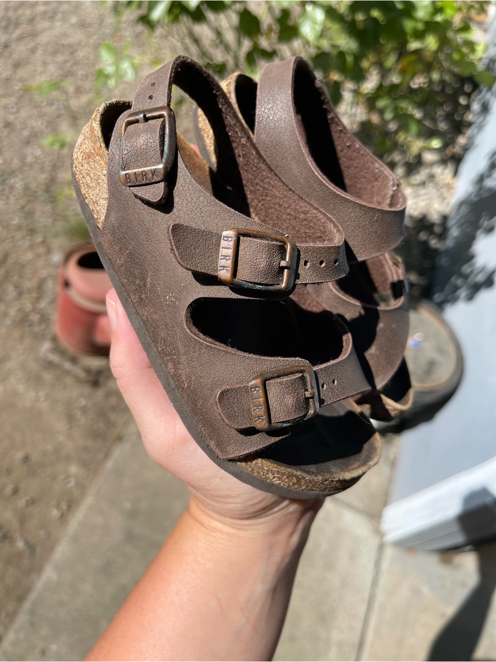 Birkenstock Kids Dark Brown Triple-Strap Sandals